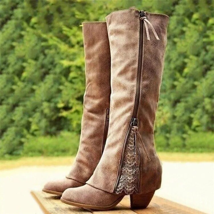 Vintage Stiefel Mit Klobigem Absatz