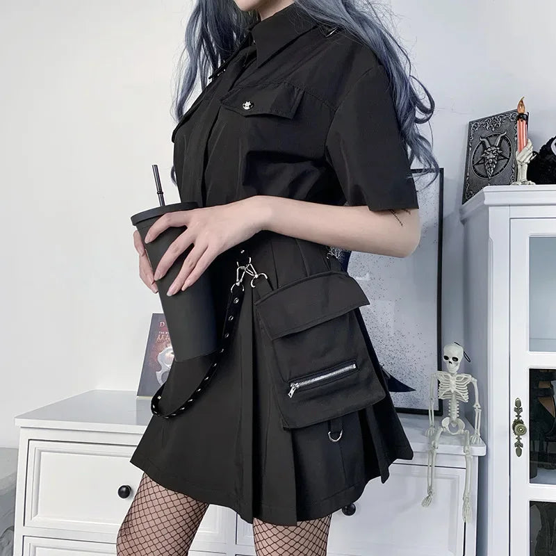 Gothic Minirock Mit Hoher Taille