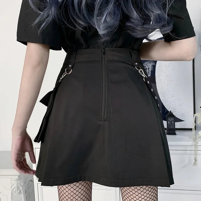 Gothic Minirock Mit Hoher Taille