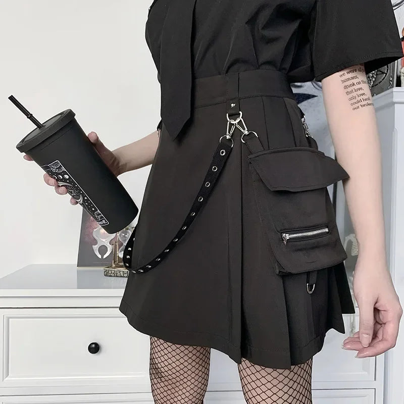 Gothic Minirock Mit Hoher Taille