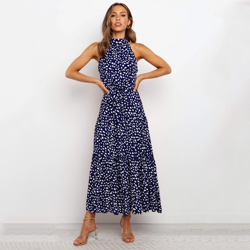 Maxi-Sommerkleid Mit Punktemuster