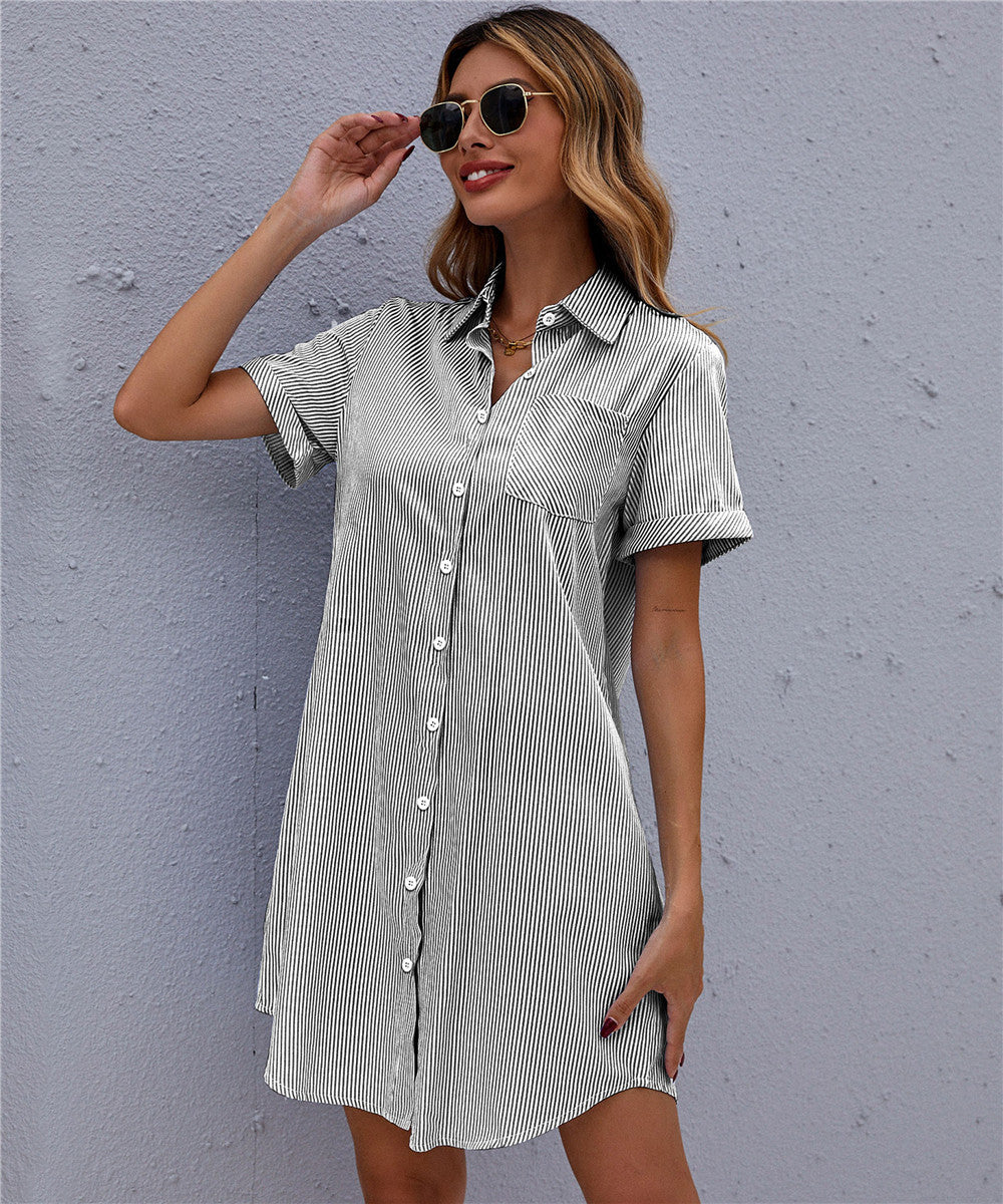 Elegantes Kurzarm-Hemdkleid
