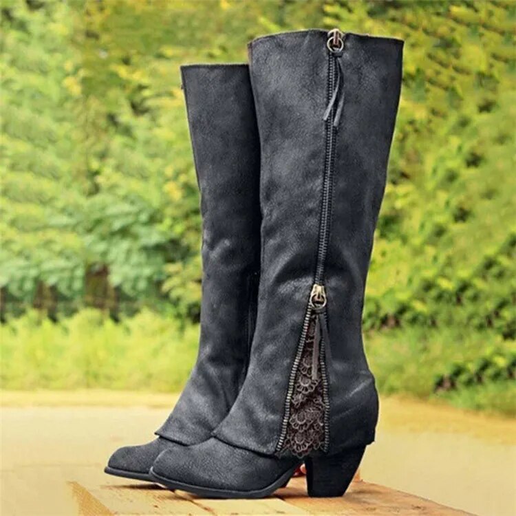 Vintage Stiefel Mit Klobigem Absatz