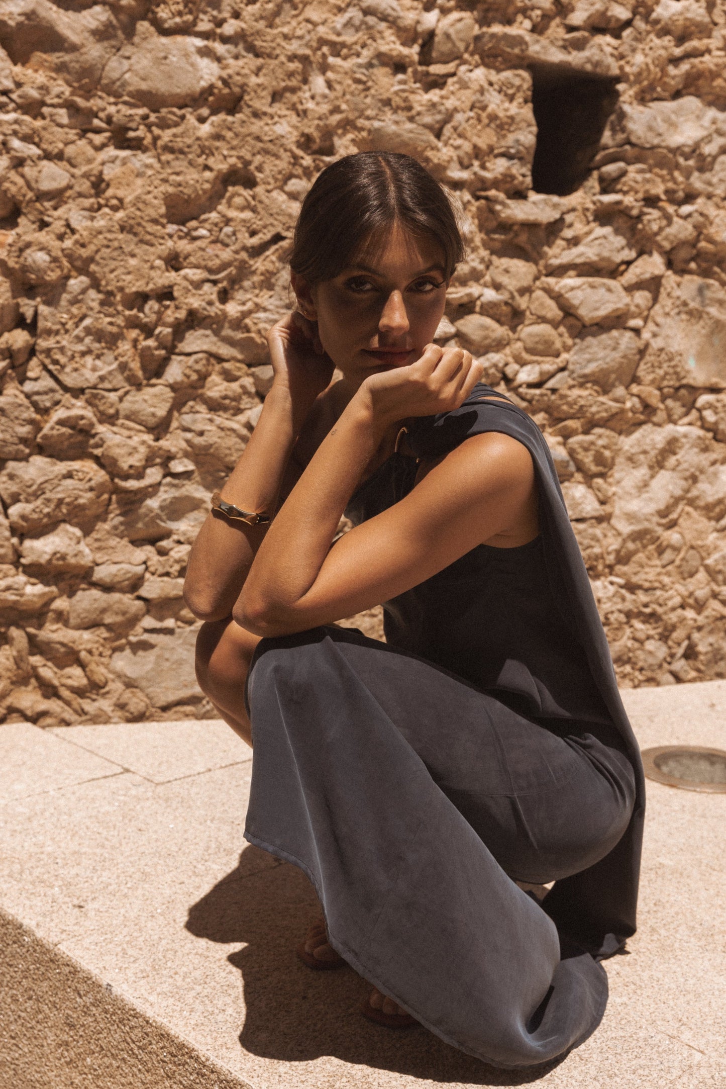 Midikleid Mit One-Shoulder-Schlitz