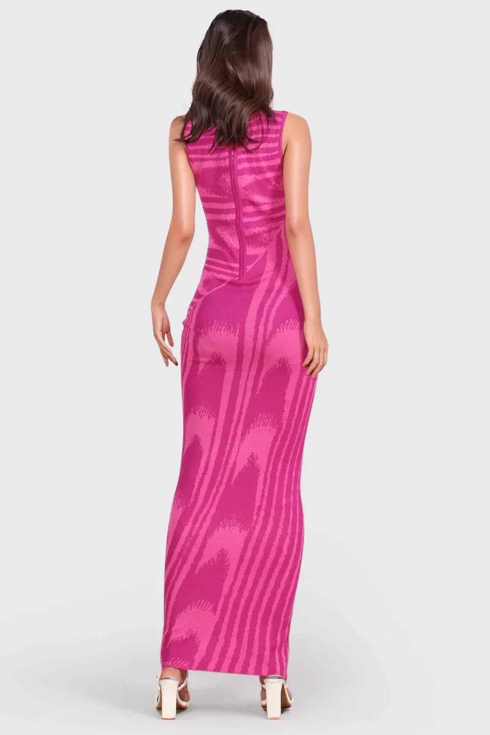 Elegantes Maxikleid Mit Rundhalsausschnitt Und Null Ärmeln