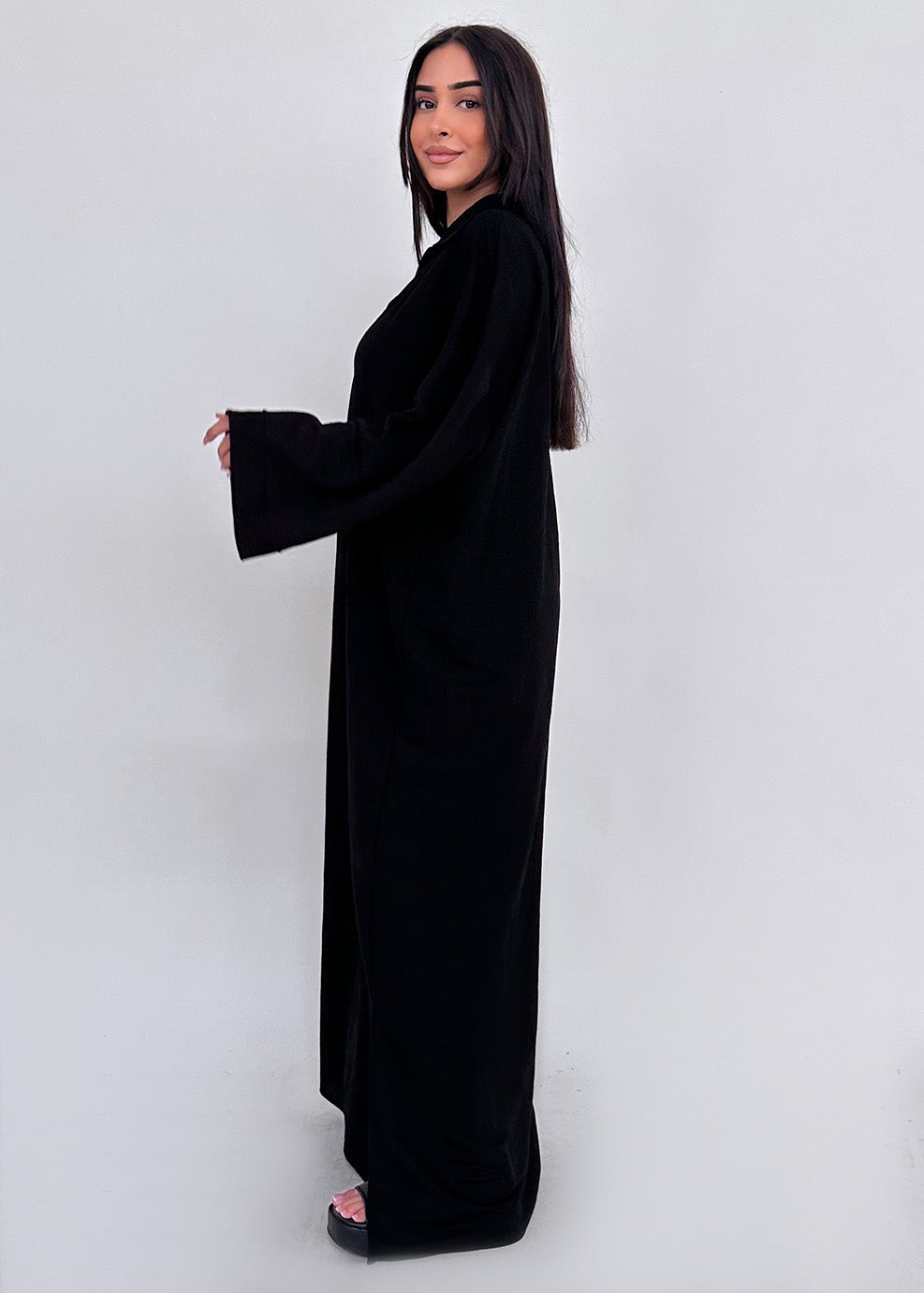 Langärmliges Maxikleid Mit V-Ausschnitt