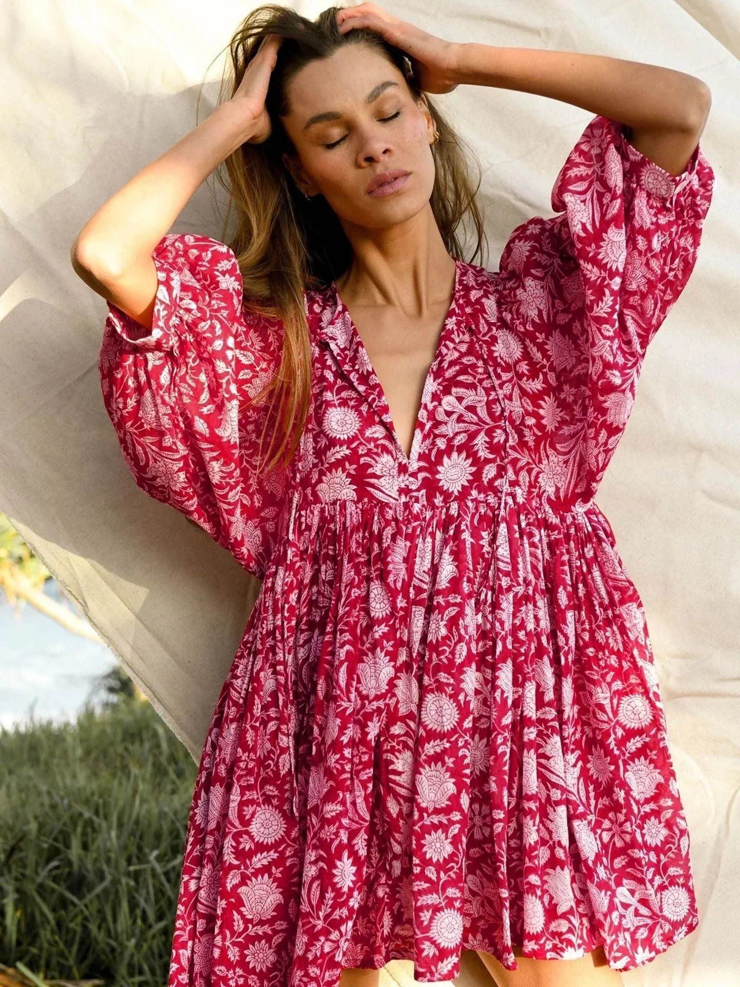 Sommer-Minikleid Mit Bohemian-Muster