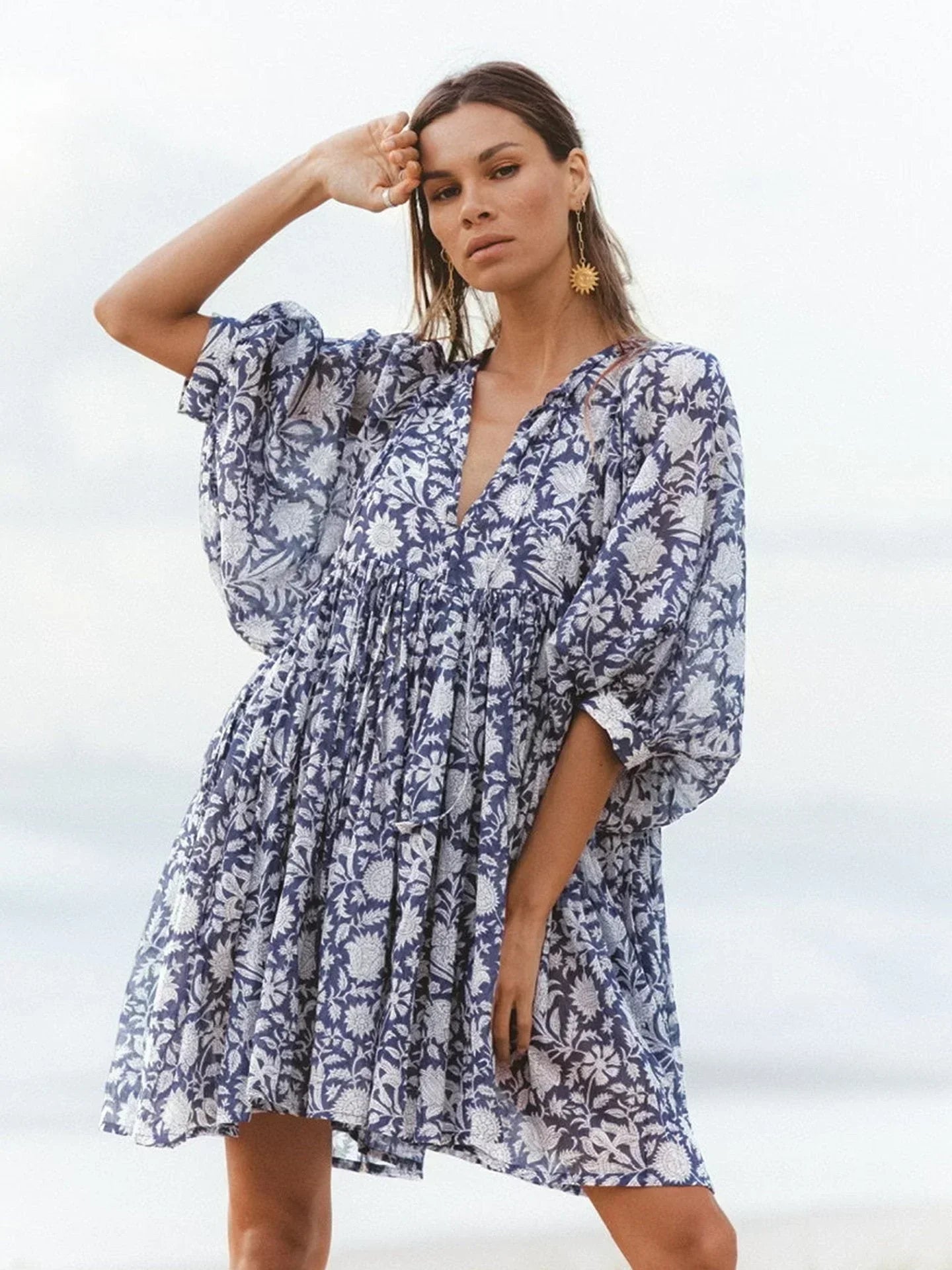 Sommer-Minikleid Mit Bohemian-Muster