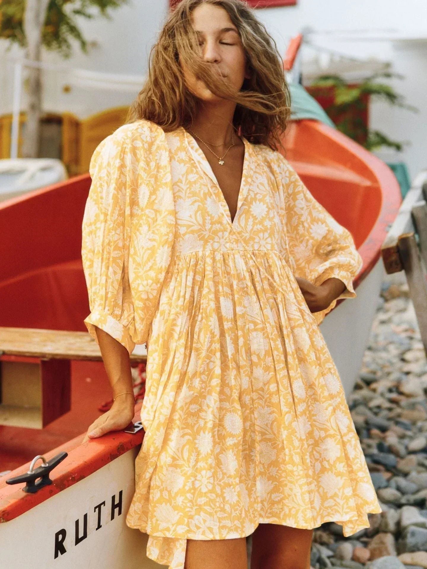 Sommer-Minikleid Mit Bohemian-Muster