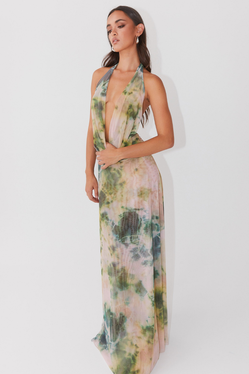 Neckholder-Maxikleid Mit Tiefem Ausschnitt