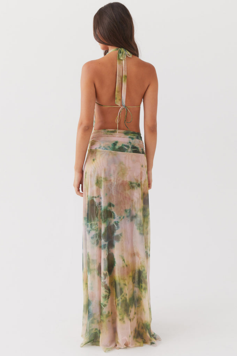 Neckholder-Maxikleid Mit Tiefem Ausschnitt