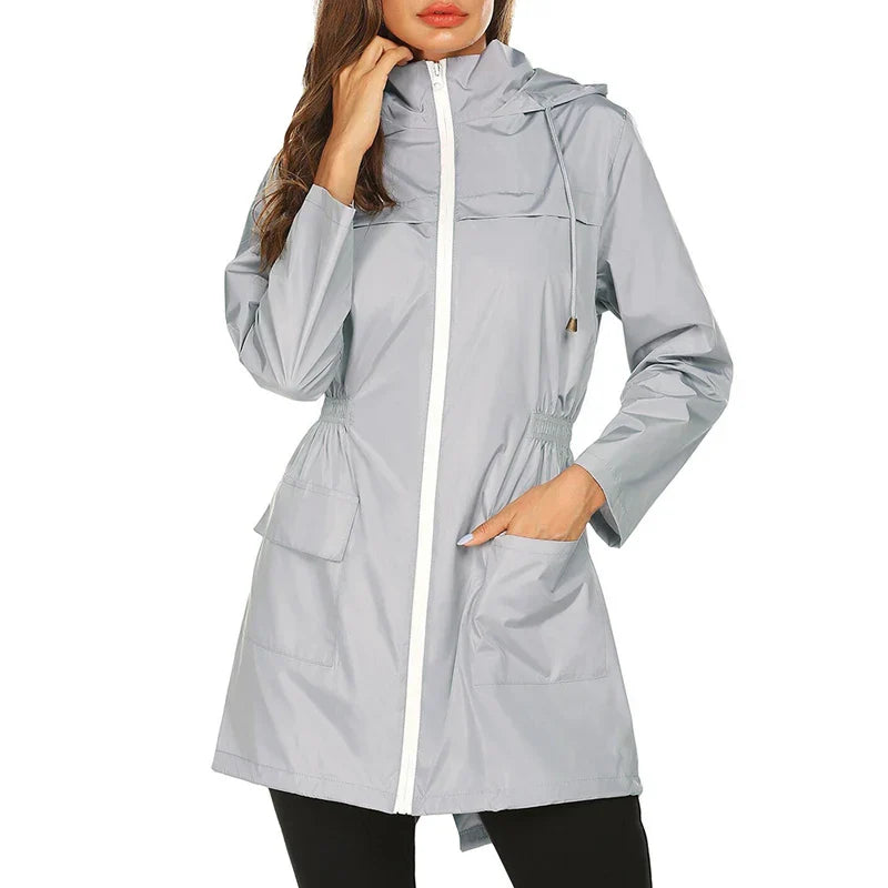 Winddichter Und Wasserdichter Leichter Regenmantel Mit Kapuze Für Damen
