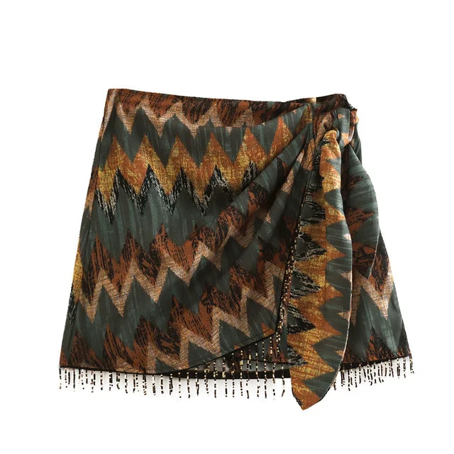 Vintage Minirock Mit Geometrischem Muster