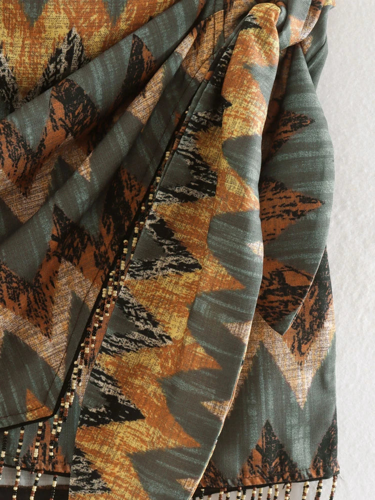 Vintage Minirock Mit Geometrischem Muster