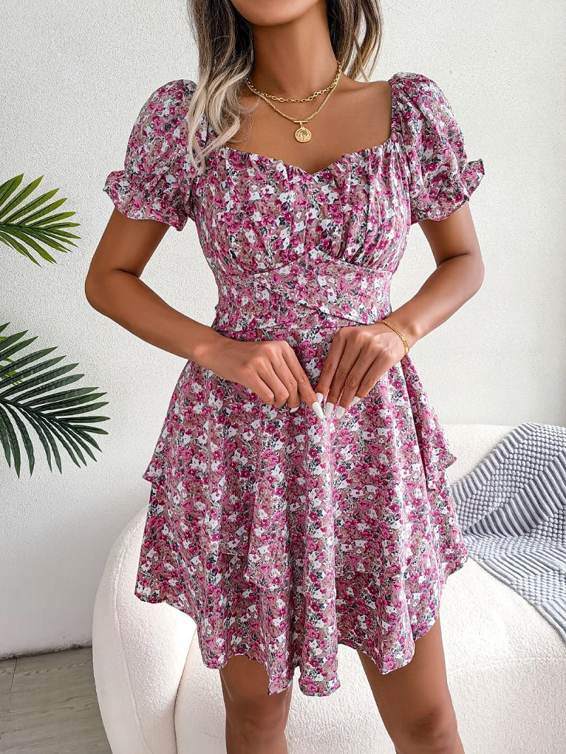 Elegantes Midikleid Mit Blumendruck