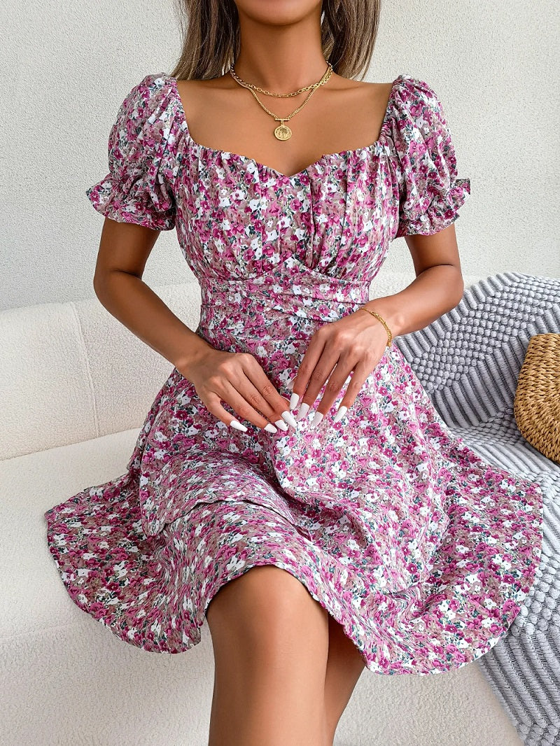 Elegantes Midikleid Mit Blumendruck