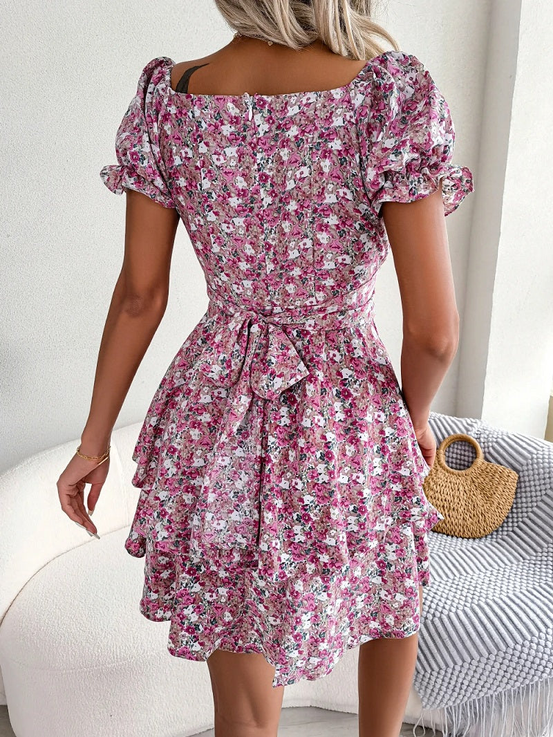 Elegantes Midikleid Mit Blumendruck