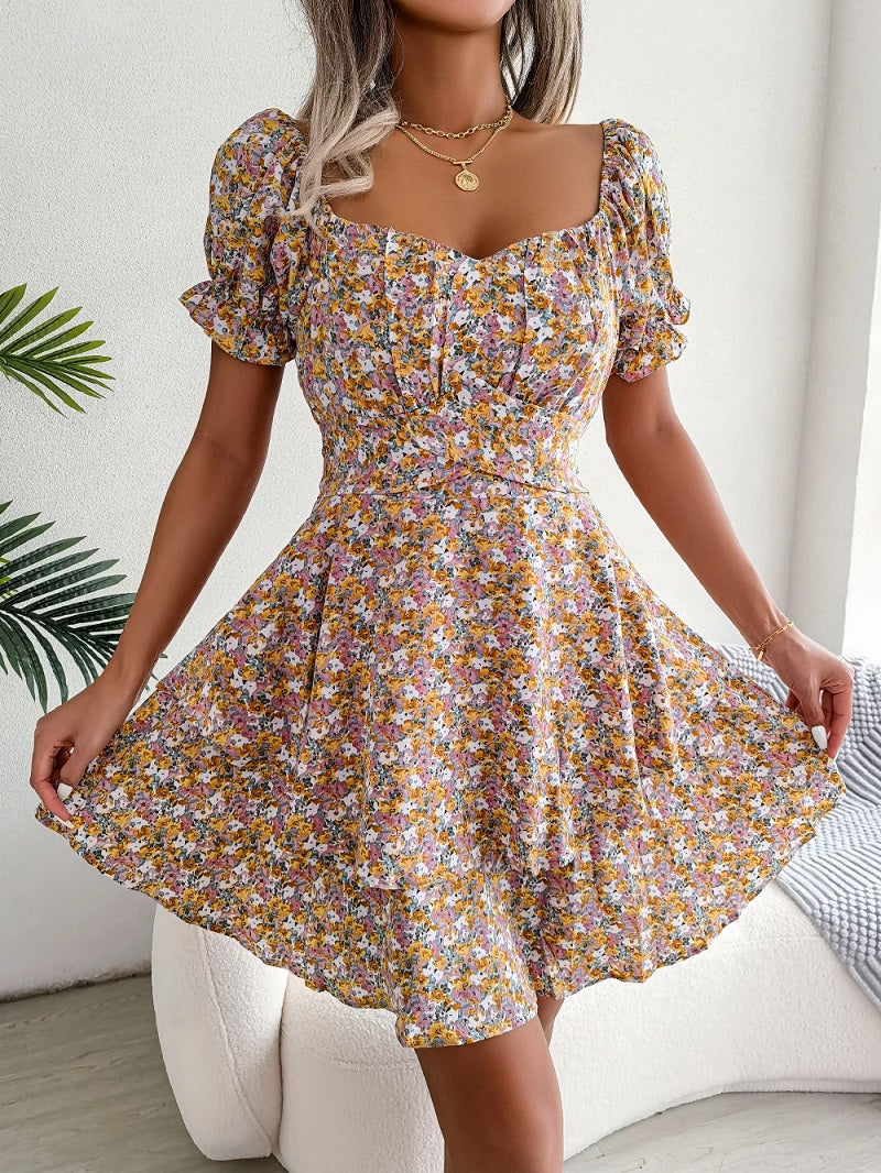 Elegantes Midikleid Mit Blumendruck