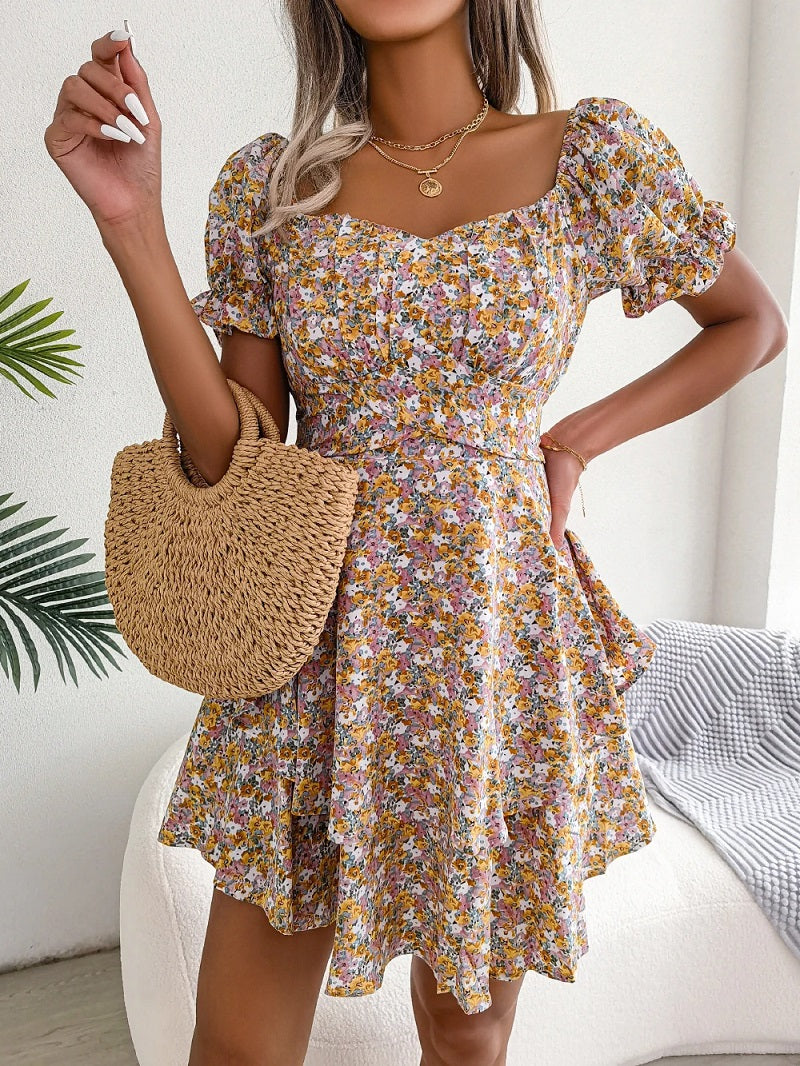 Elegantes Midikleid Mit Blumendruck