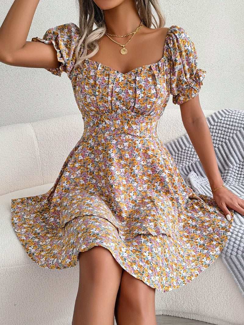 Elegantes Midikleid Mit Blumendruck