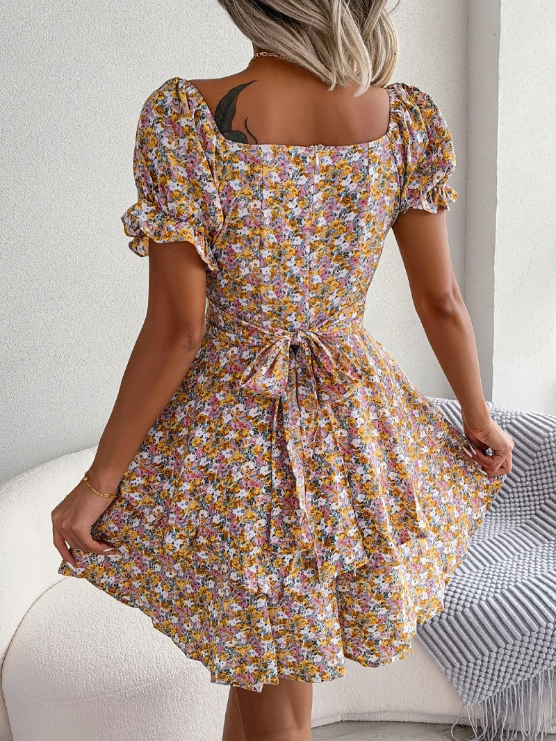 Elegantes Midikleid Mit Blumendruck