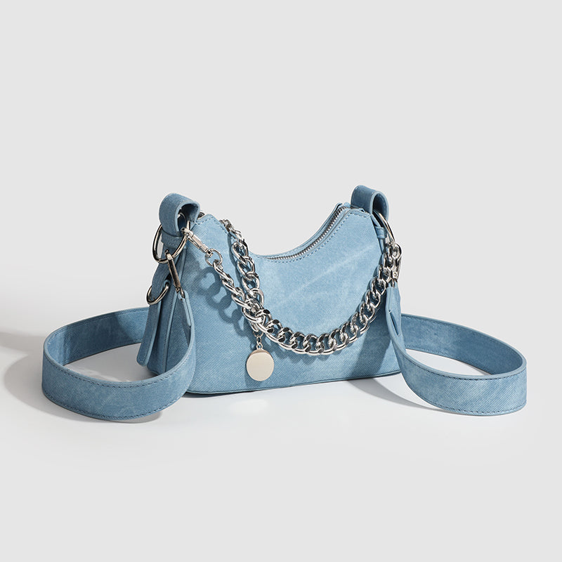 Stylische Denim-Umhängetasche