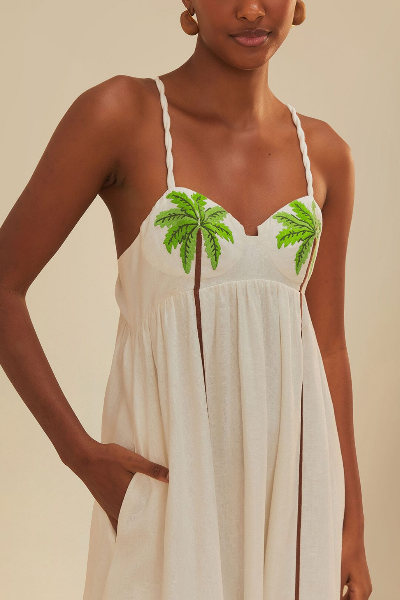 Cocktail Tree Gemustertes, Schickes, Langes Sommerkleid