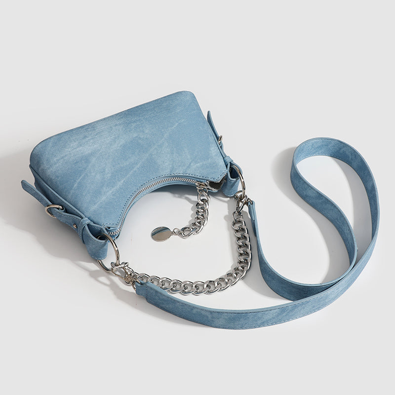 Stylische Denim-Umhängetasche