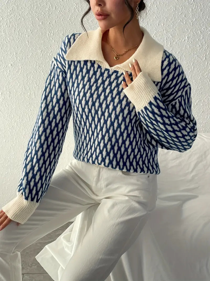 Pullover Mit Klassischem Kragen Und Elegantem Design