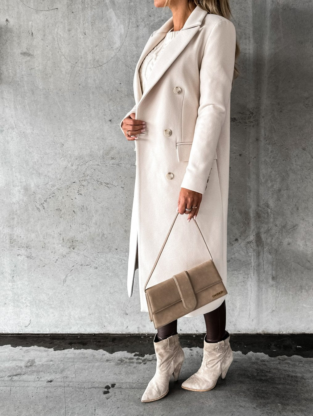 Gefütterter Kaschmirmantel Mit Taschen