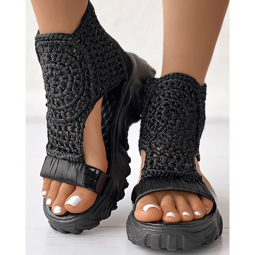 Elegante Stricksandalen