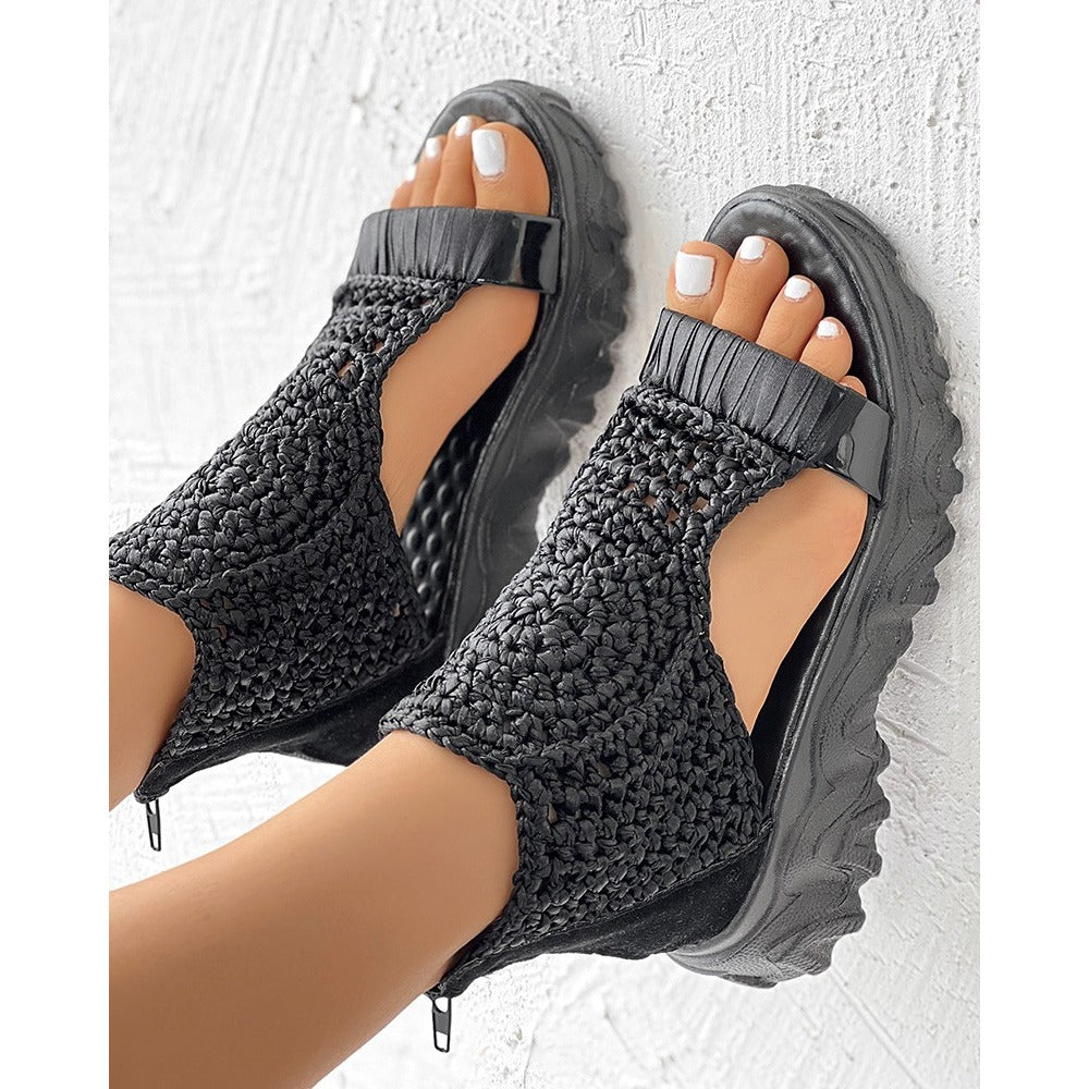 Elegante Stricksandalen