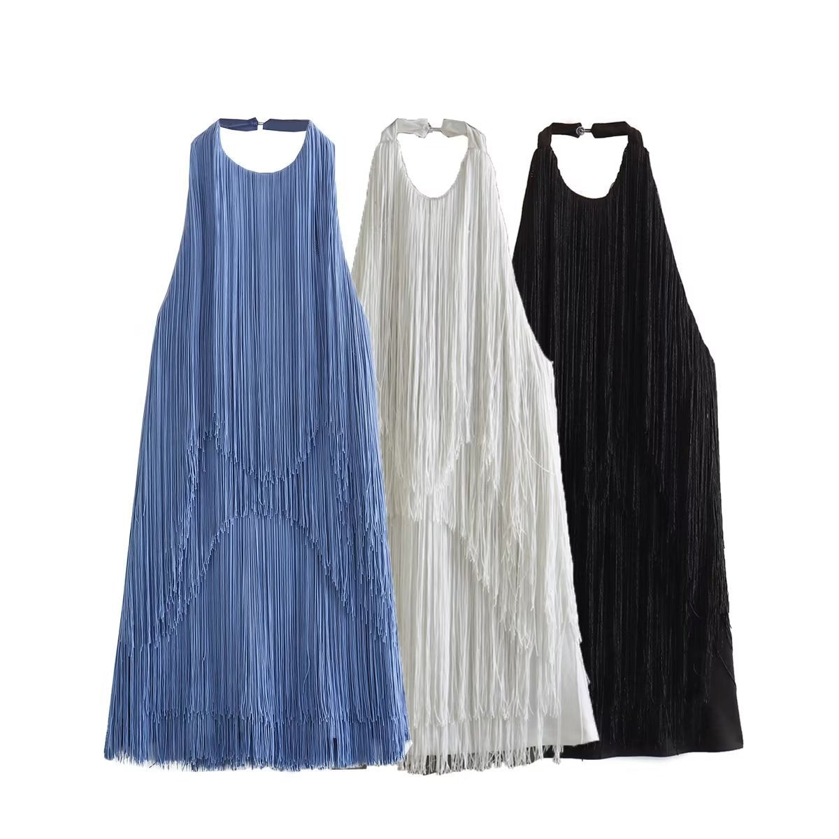 Rückenfreies Minikleid Mit Quasten