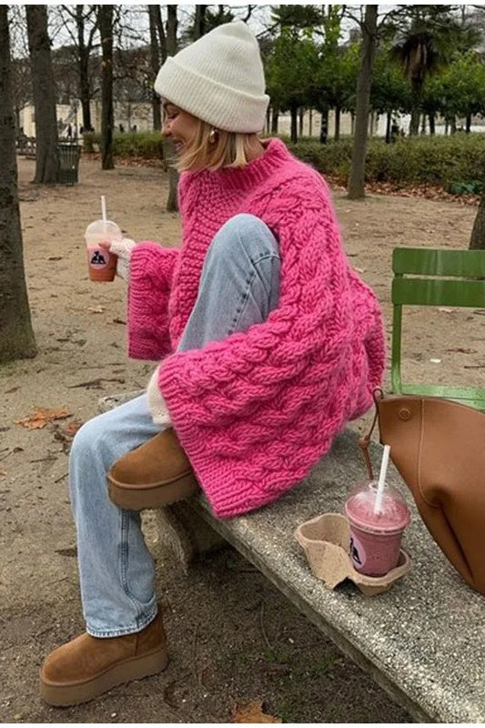 Übergroßer Strickpullover