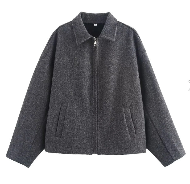 Klassische Elegante Jacke Mit Reißverschluss
