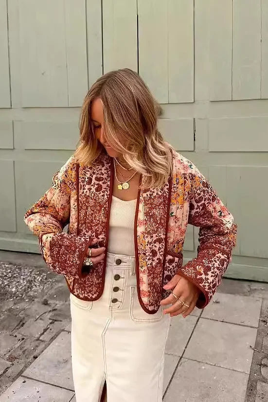 Bedruckte, Leger Geschnittene Kurzjacke