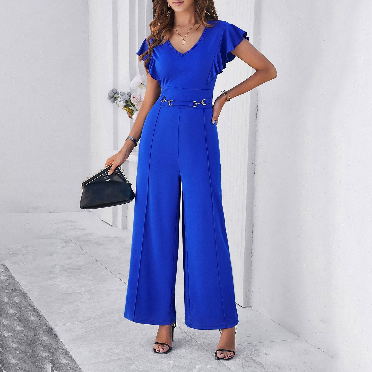 Eleganter Jumpsuit Mit Stylischem Design-Gürteldetail