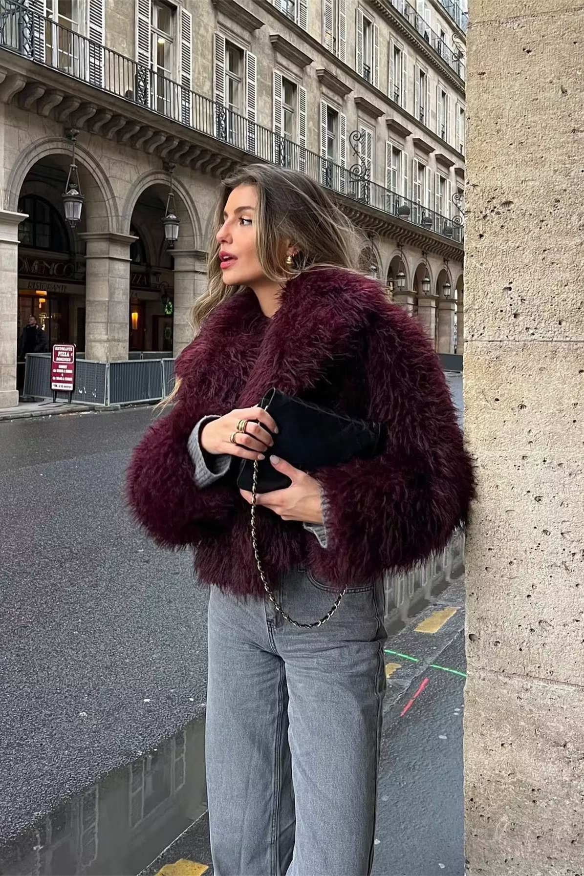 Elegante Kunstfelljacke