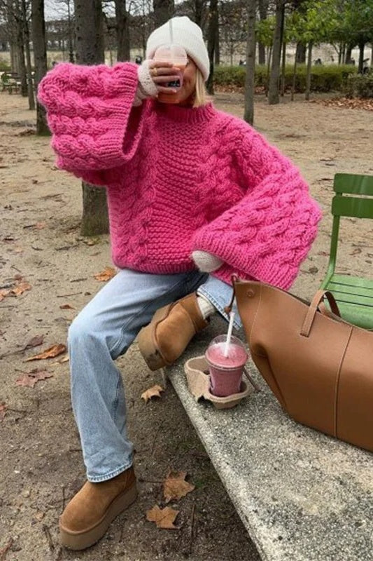 Übergroßer Strickpullover