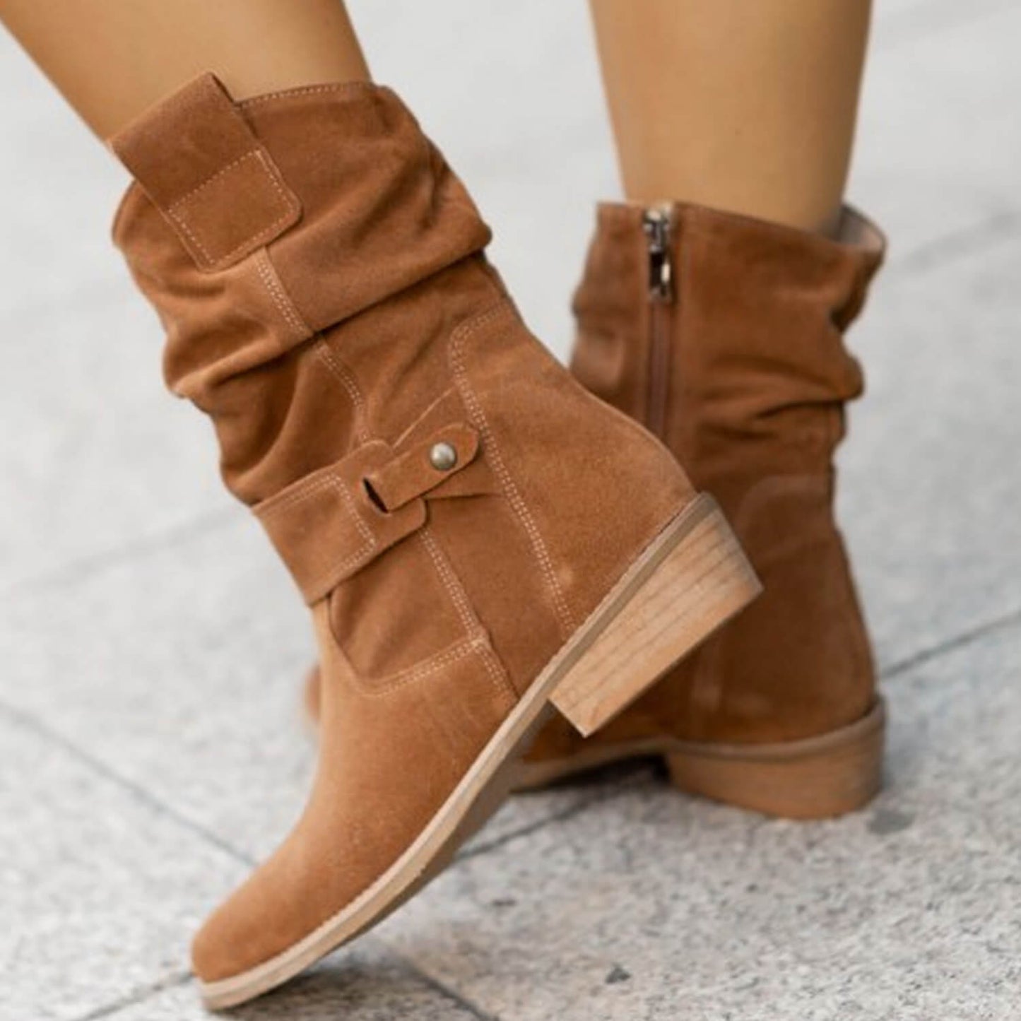 Wildlederstiefel Mit Stilvollem Design