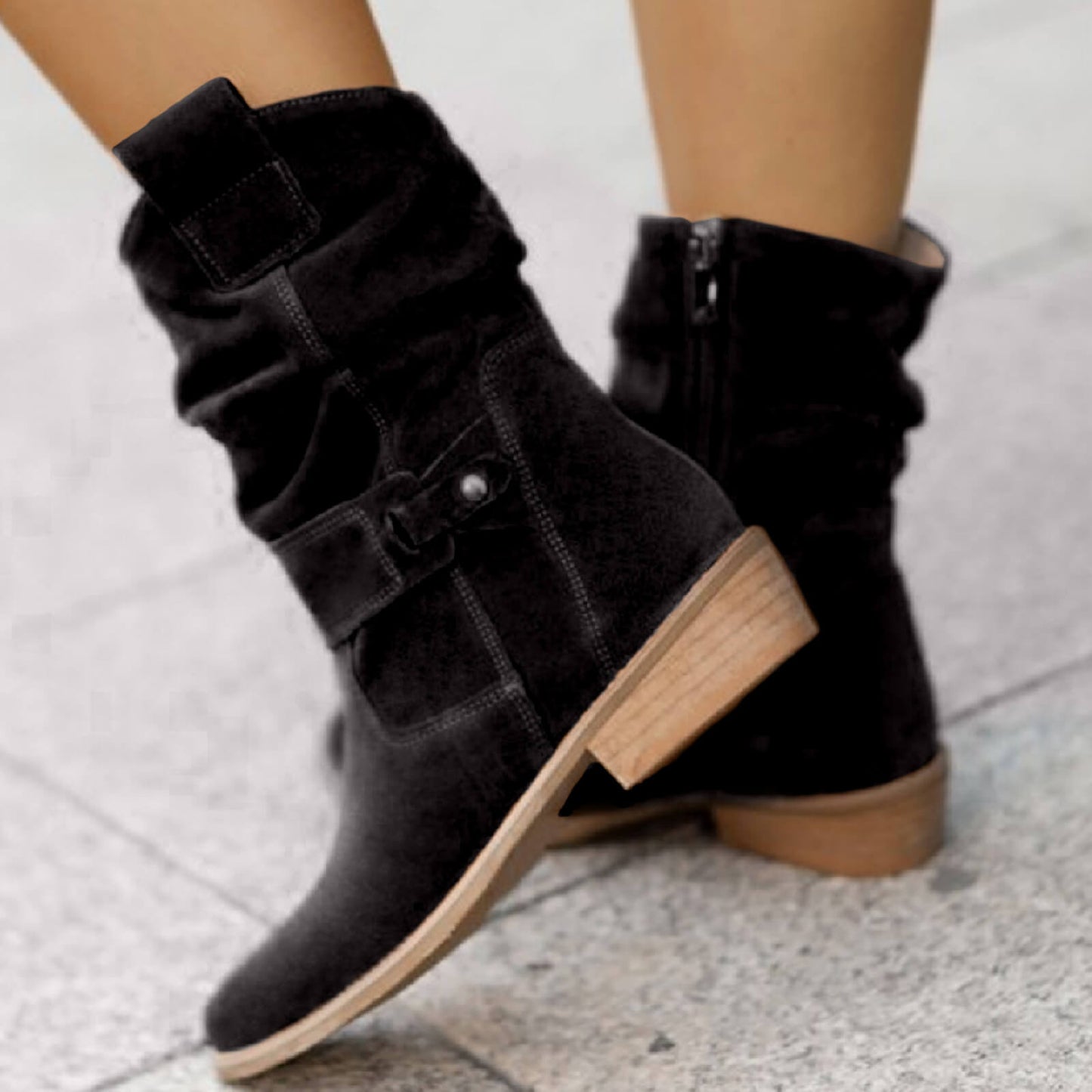 Wildlederstiefel Mit Stilvollem Design