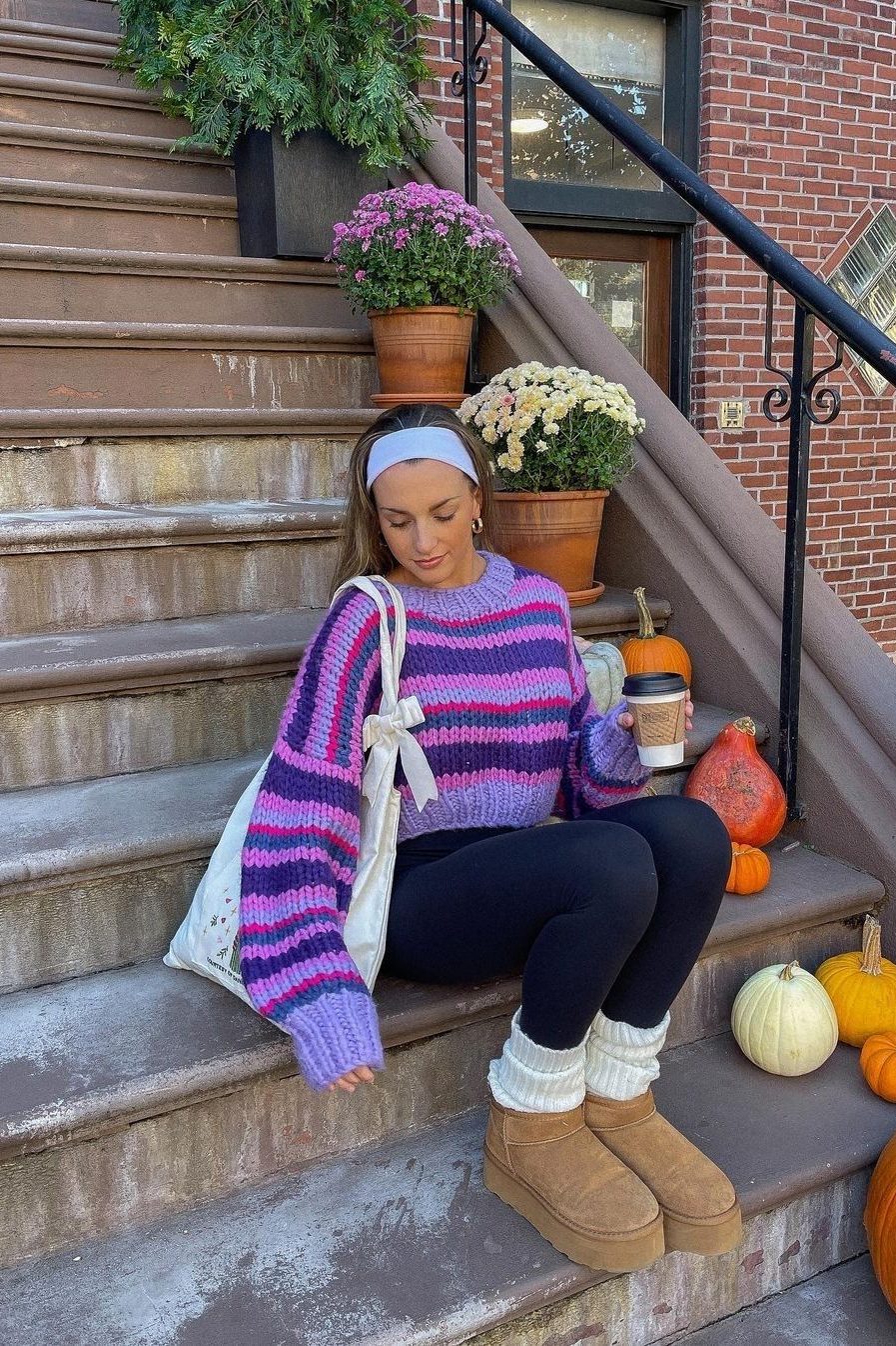 Gestreifter Kurzer Strickpullover