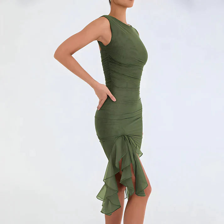 Ärmelloses Midikleid Mit Tülldetail