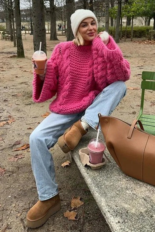 Übergroßer Strickpullover