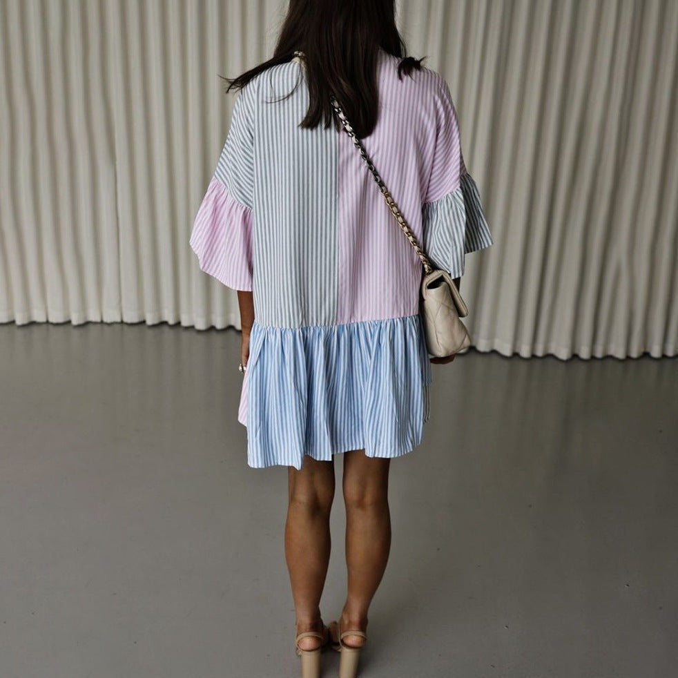 Mini-Hemdkleid Mit Blockmuster