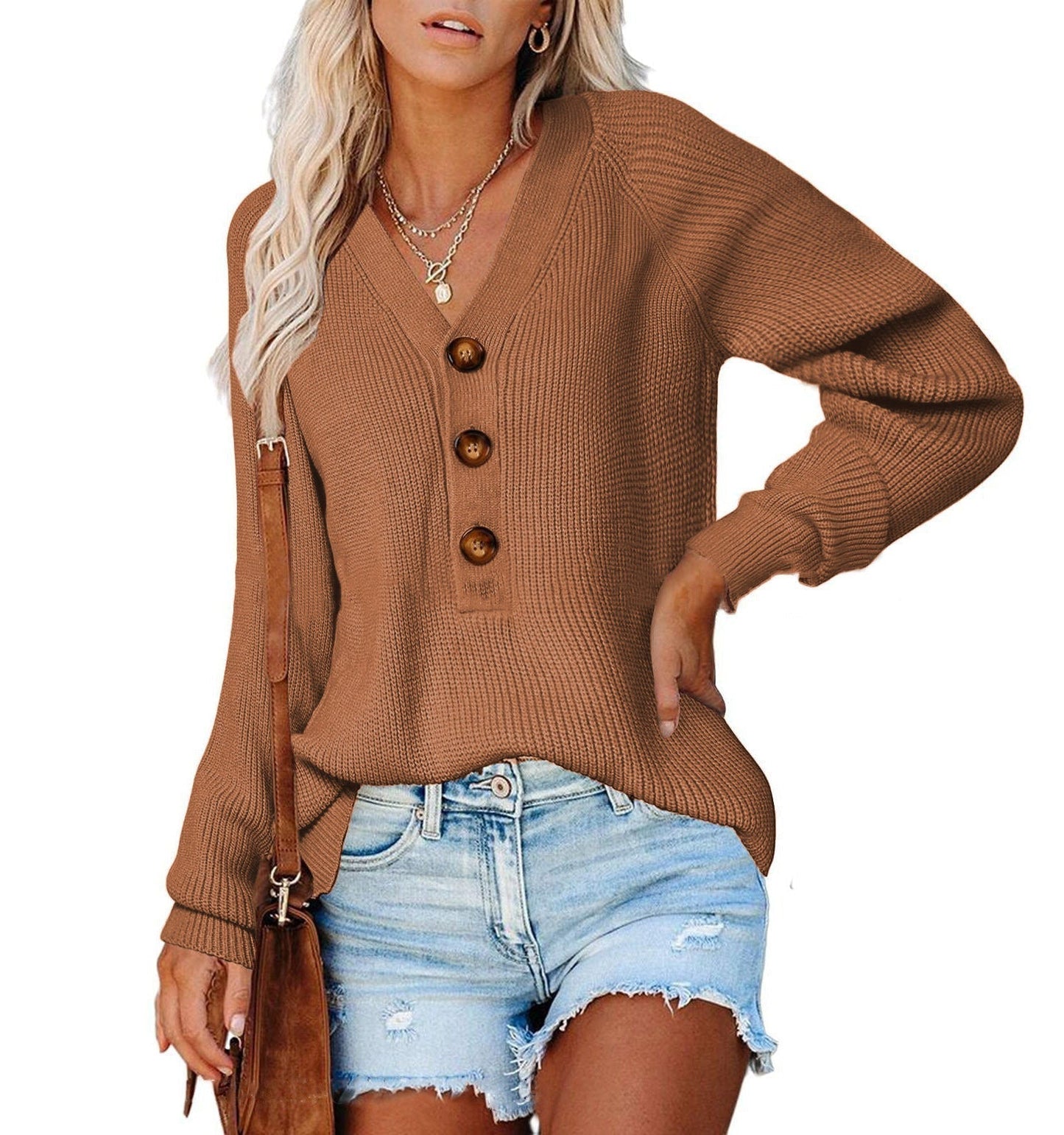 Strickpullover Mit V-Ausschnitt