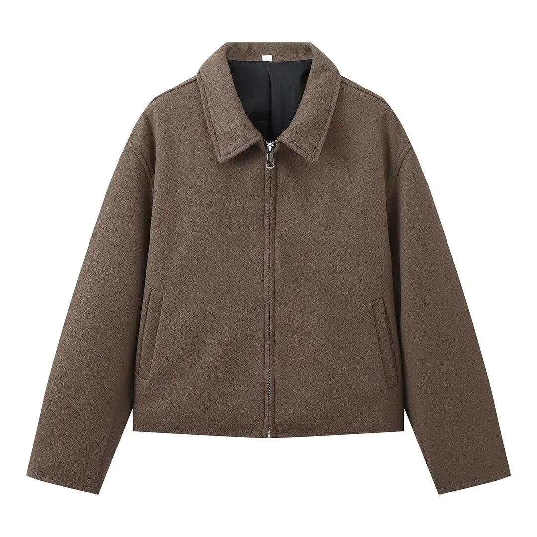 Klassische Elegante Jacke Mit Reißverschluss