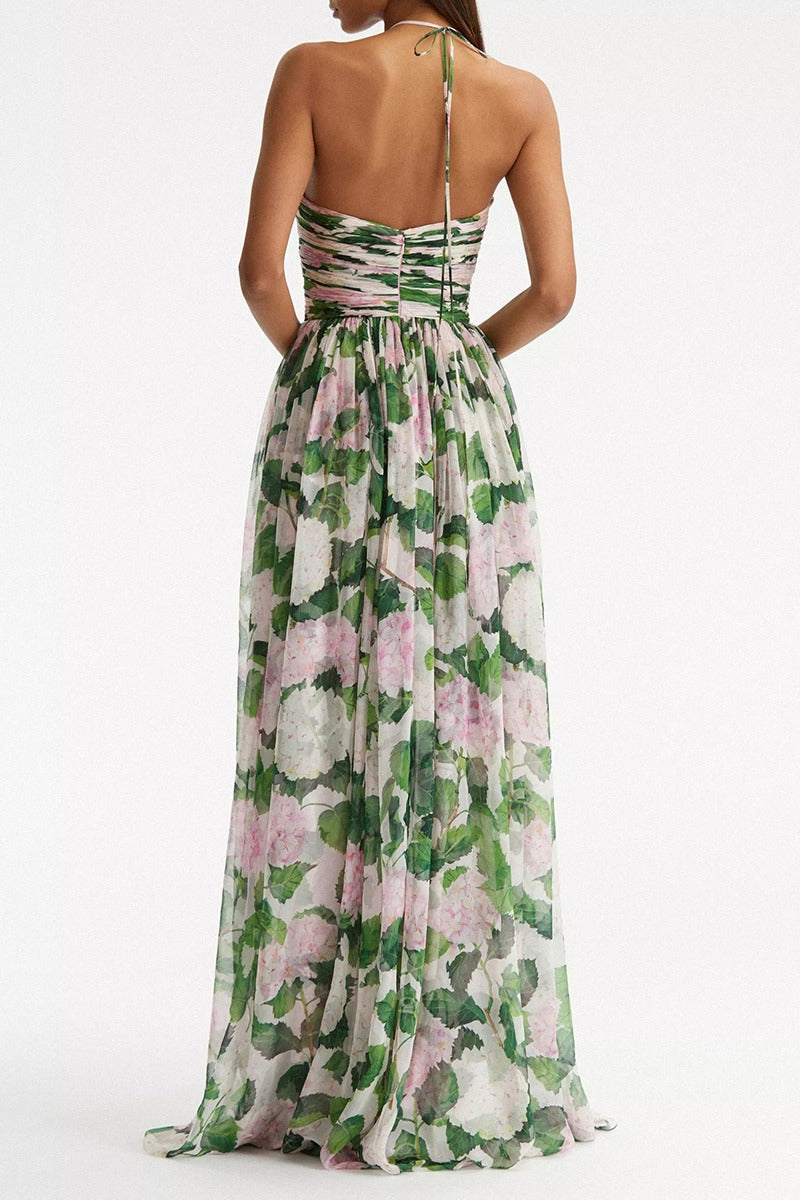 Elegantes Maxikleid Mit Tiefem Ausschnitt