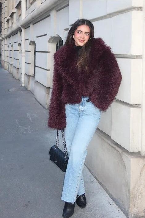 Elegante Kunstfelljacke