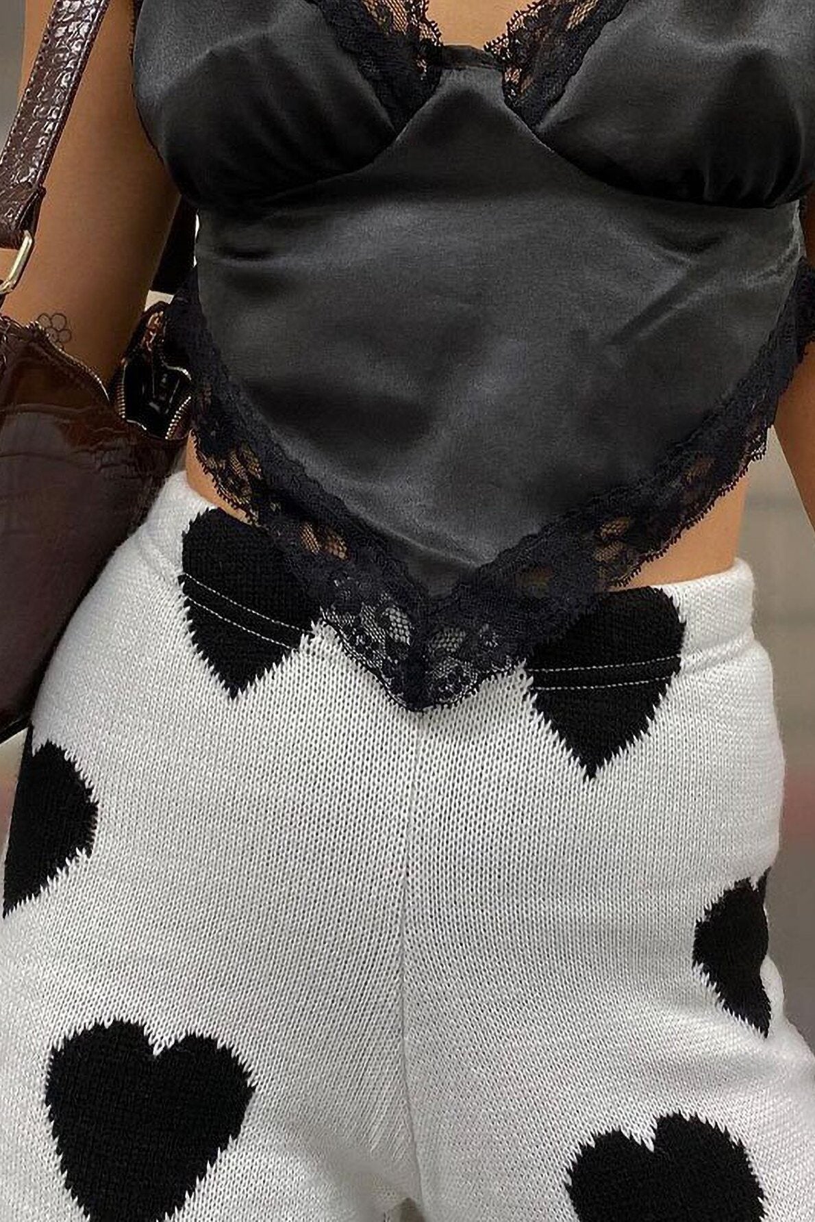 Elegante Hose Mit Herzmuster